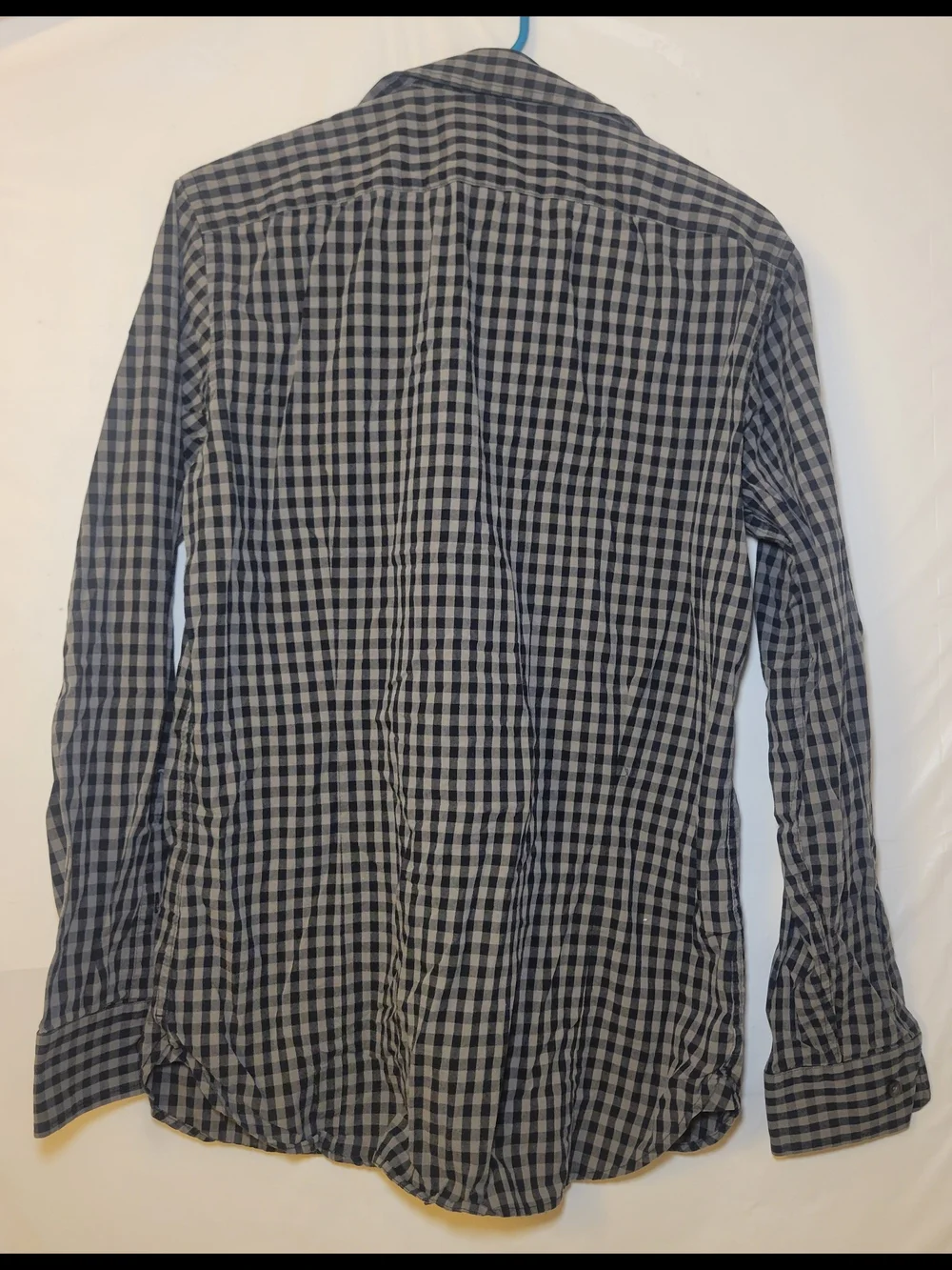 Banana Republic Navy and White Check Dress Shirt